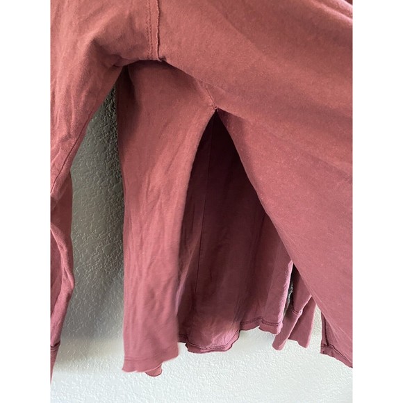 Free People Don't You Want Me Wine Cowl Neck Tunic Side Slit Oversized Small Red - Picture 7 of 12